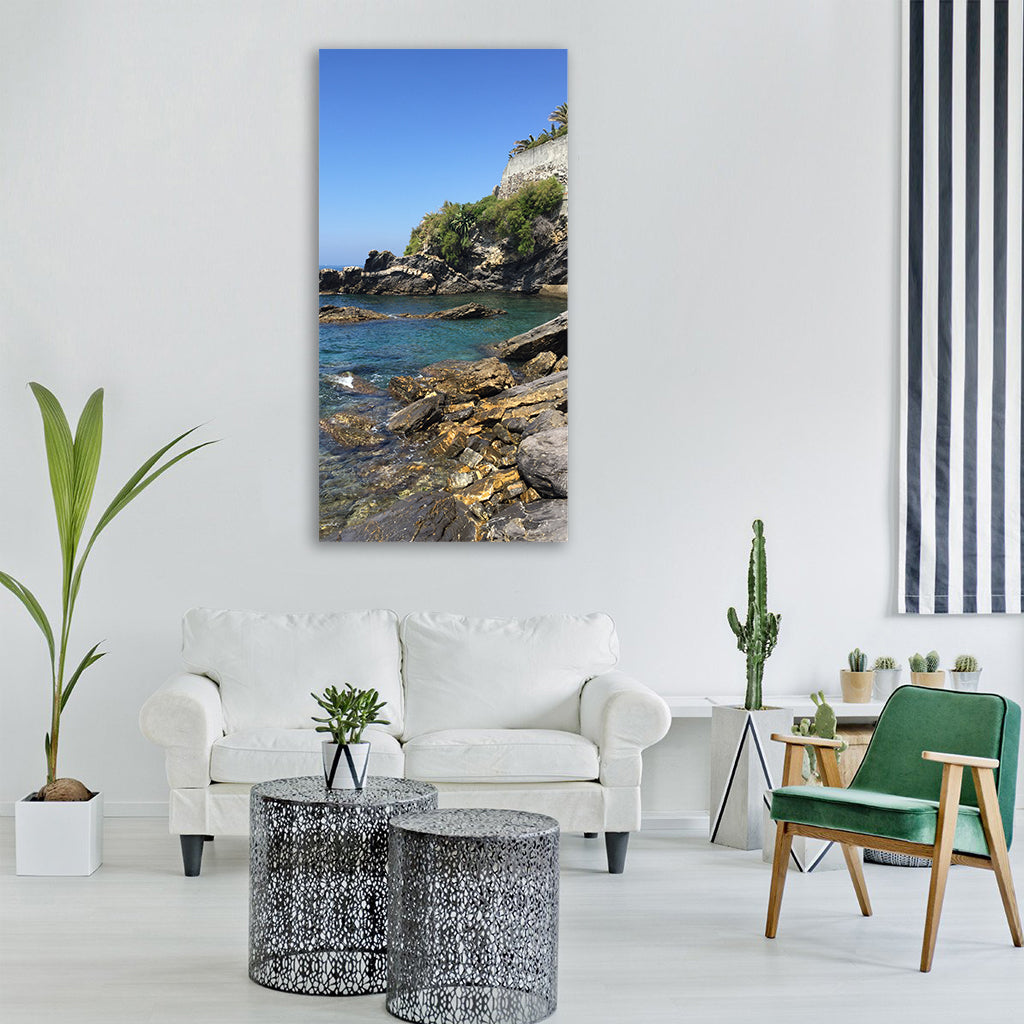 liguria sea italy genoa summer Vertical Canvas Wall Art