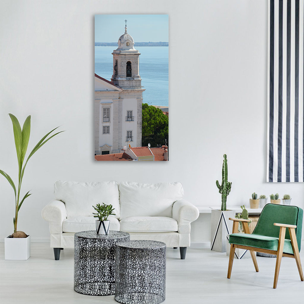 lisbon tram portugal Vertical Canvas Wall Art