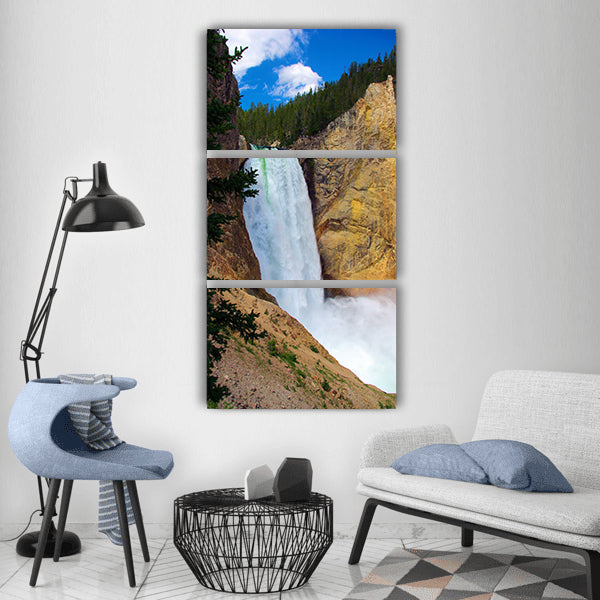 Lower falls of the yellowstone Vertical Canvas Wall Art