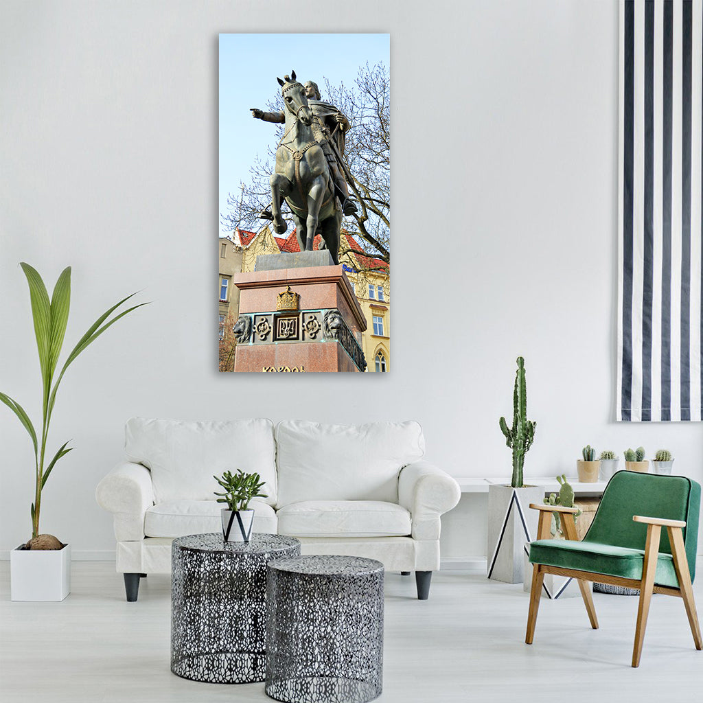 lviv danilo galitsky king monument Vertical Canvas Wall Art