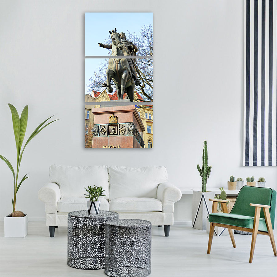 lviv danilo galitsky king monument Vertical Canvas Wall Art