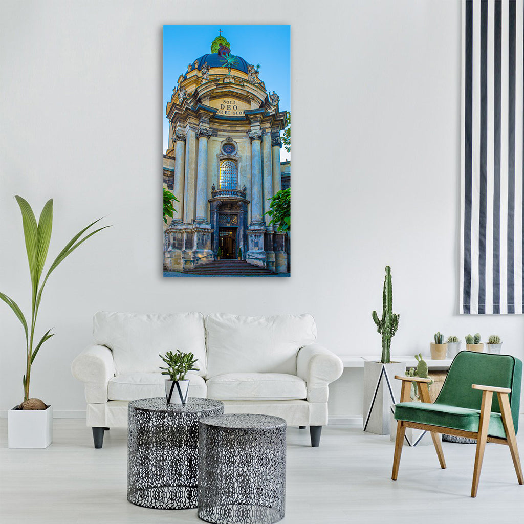 lviv ukraine church cathedral Vertical Canvas Wall Art