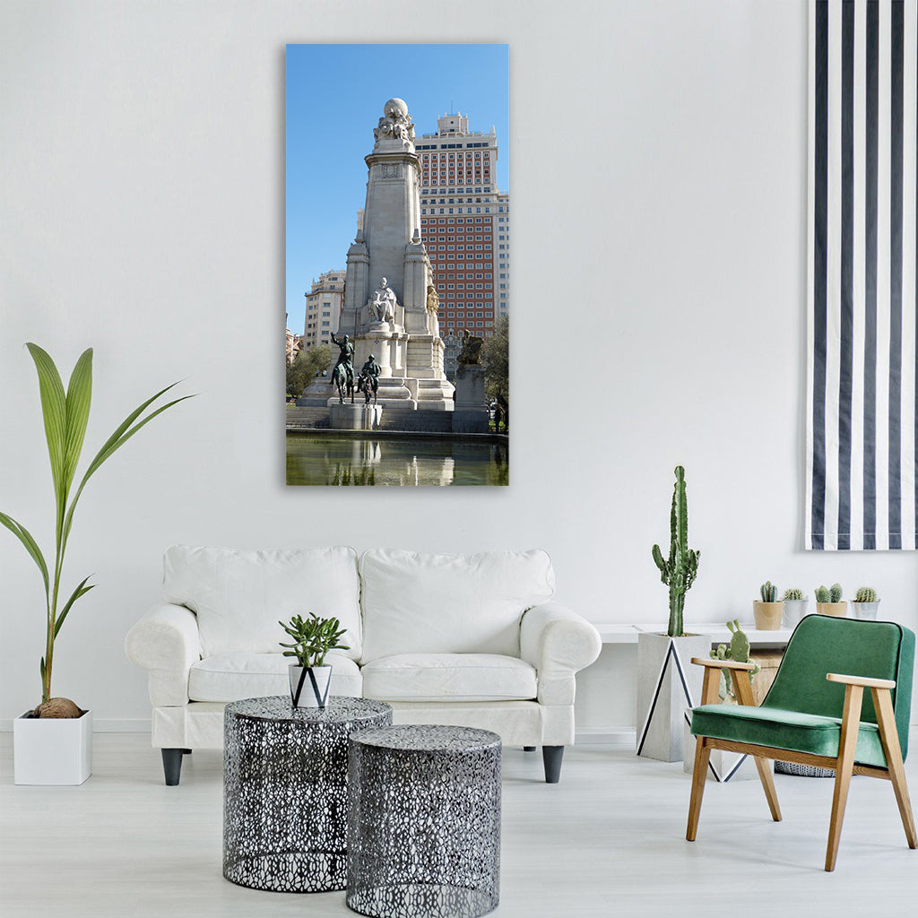 Madrid spain monument space statue Vertical Canvas Wall Art