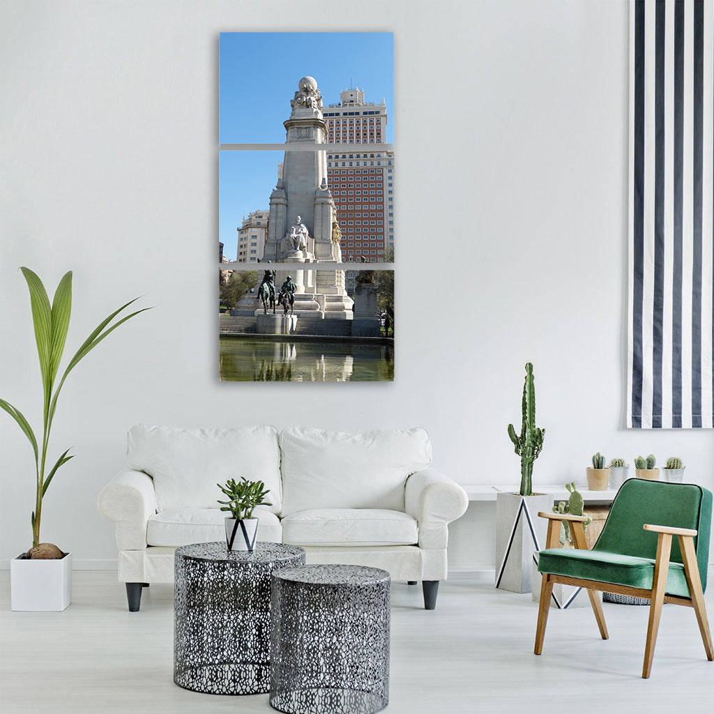 Madrid spain monument space statue Vertical Canvas Wall Art