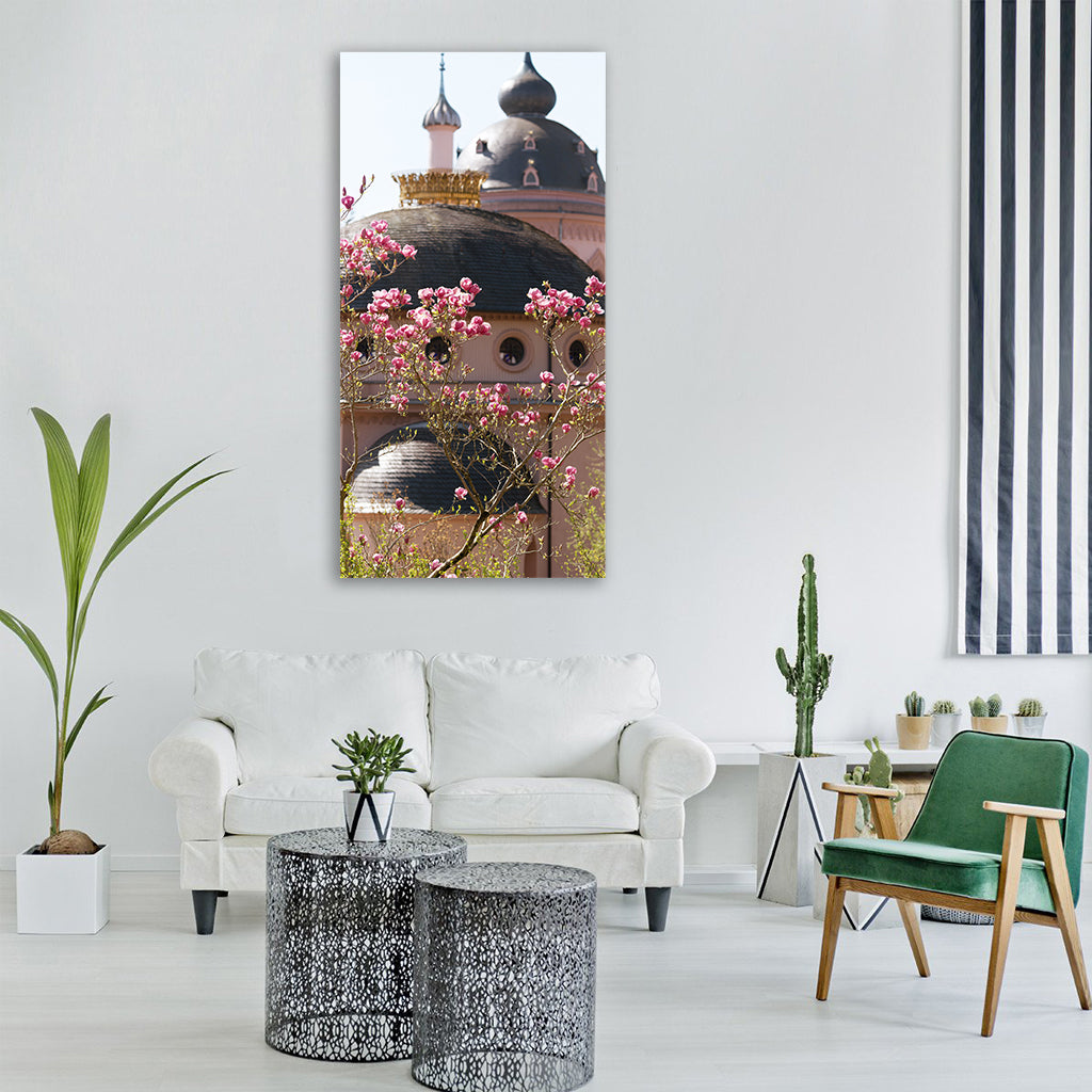 magnolia tree bush spring blossom Vertical Canvas Wall Art