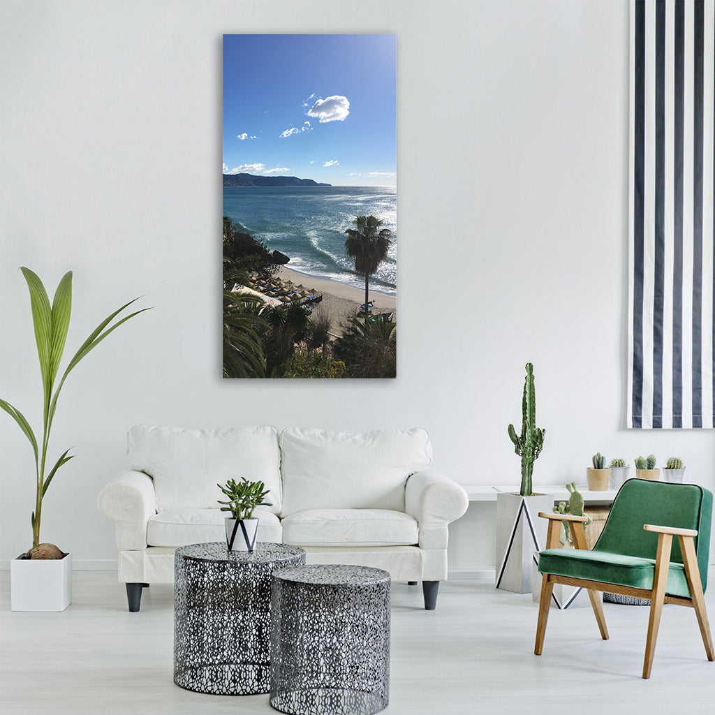 malaga summer beach sea Vertical Canvas Wall Art