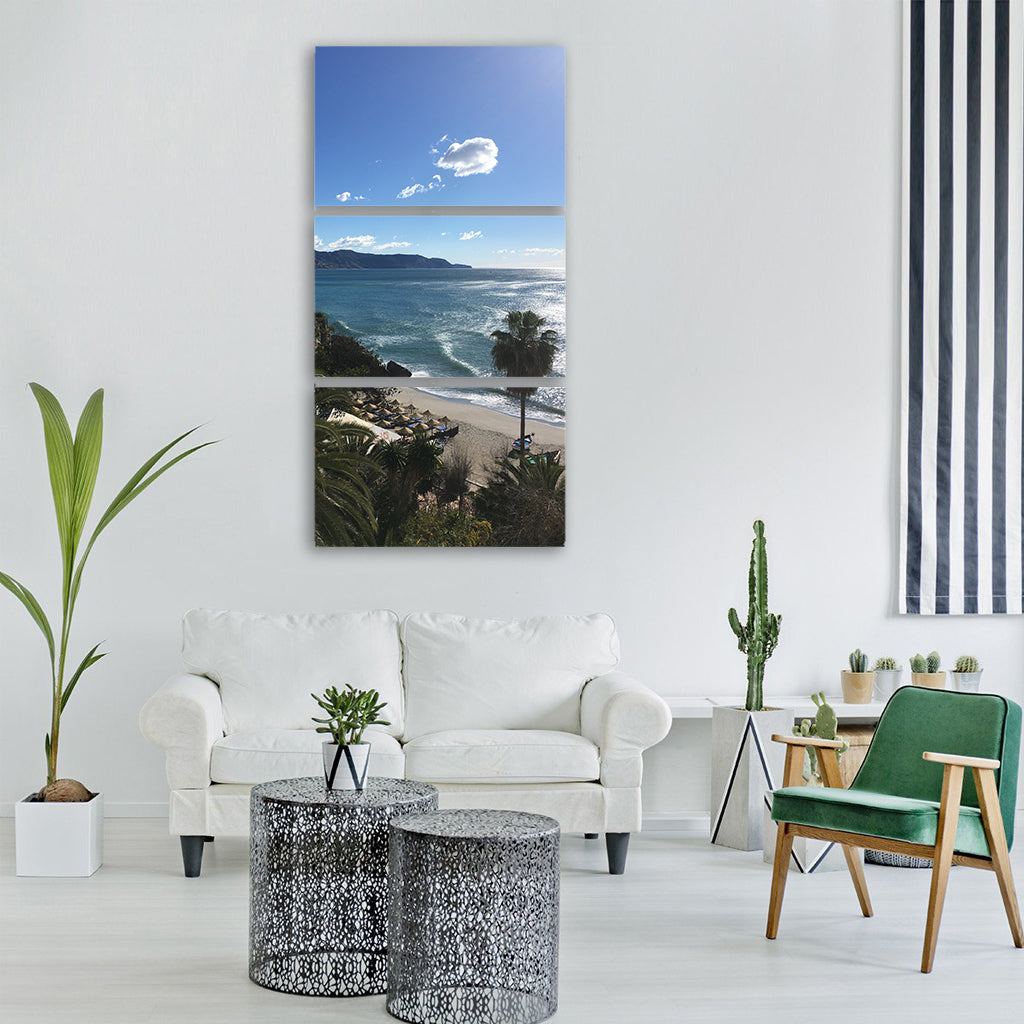 malaga summer beach sea Vertical Canvas Wall Art