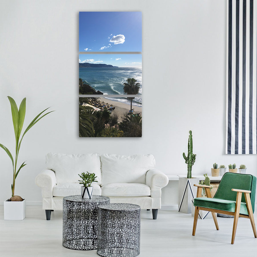 malaga summer beach sea Vertical Canvas Wall Art