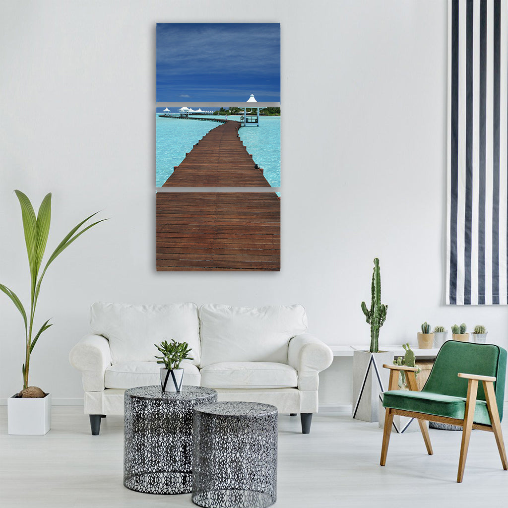 maldives travel indian ocean ocean Vertical Canvas Wall Art