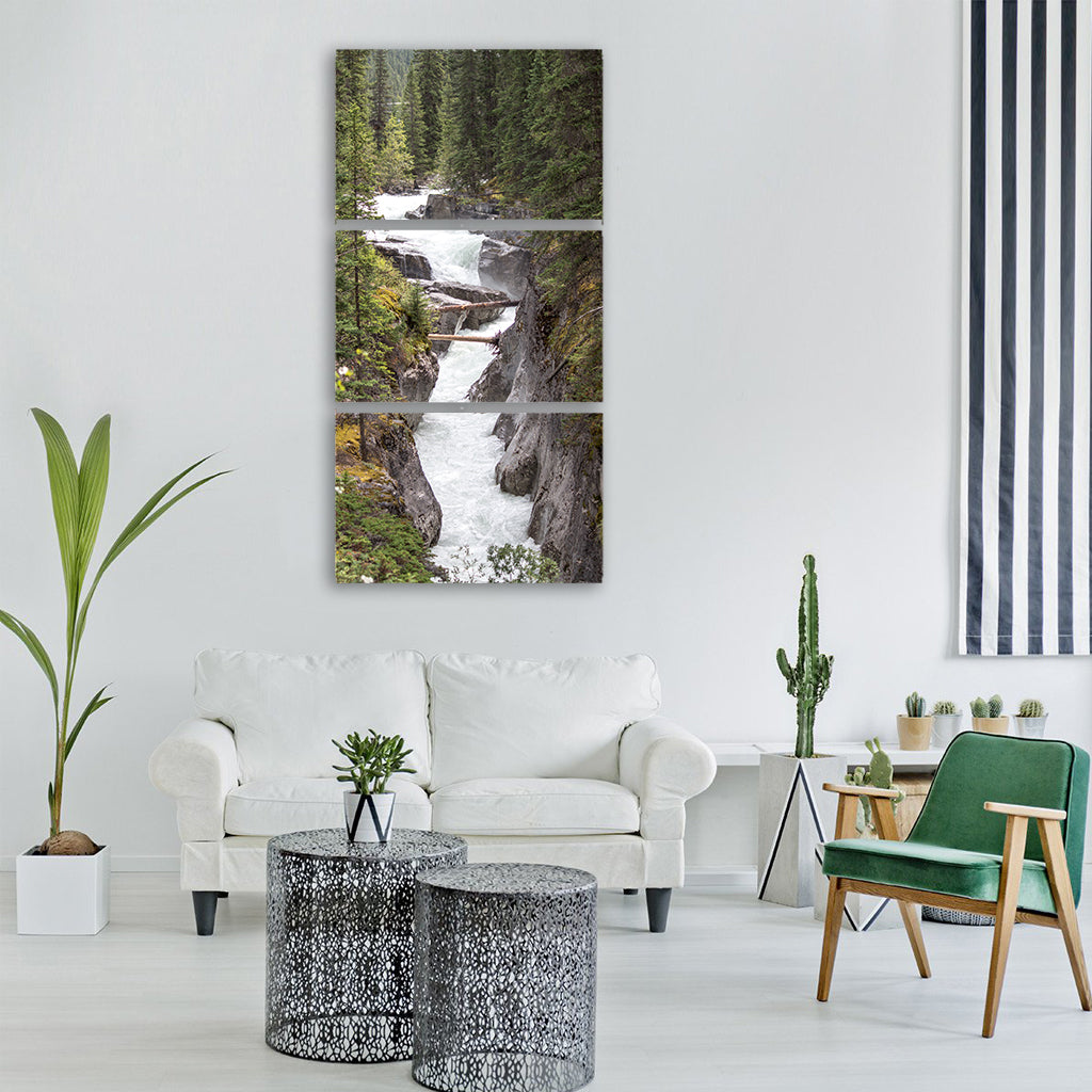 maligne river jasper alberta wild Vertical Canvas Wall Art