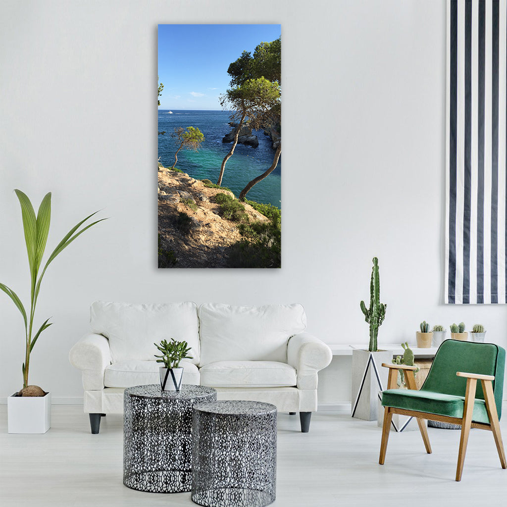 mallorca sea vacation spain island Vertical Canvas Wall Art