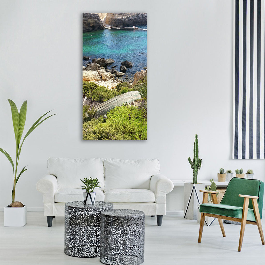 malta summer sea Vertical Canvas Wall Art