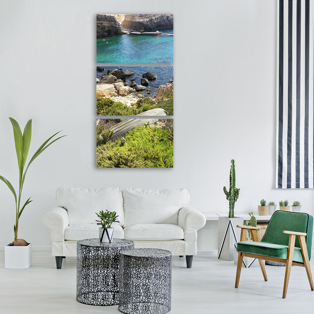 malta summer sea Vertical Canvas Wall Art