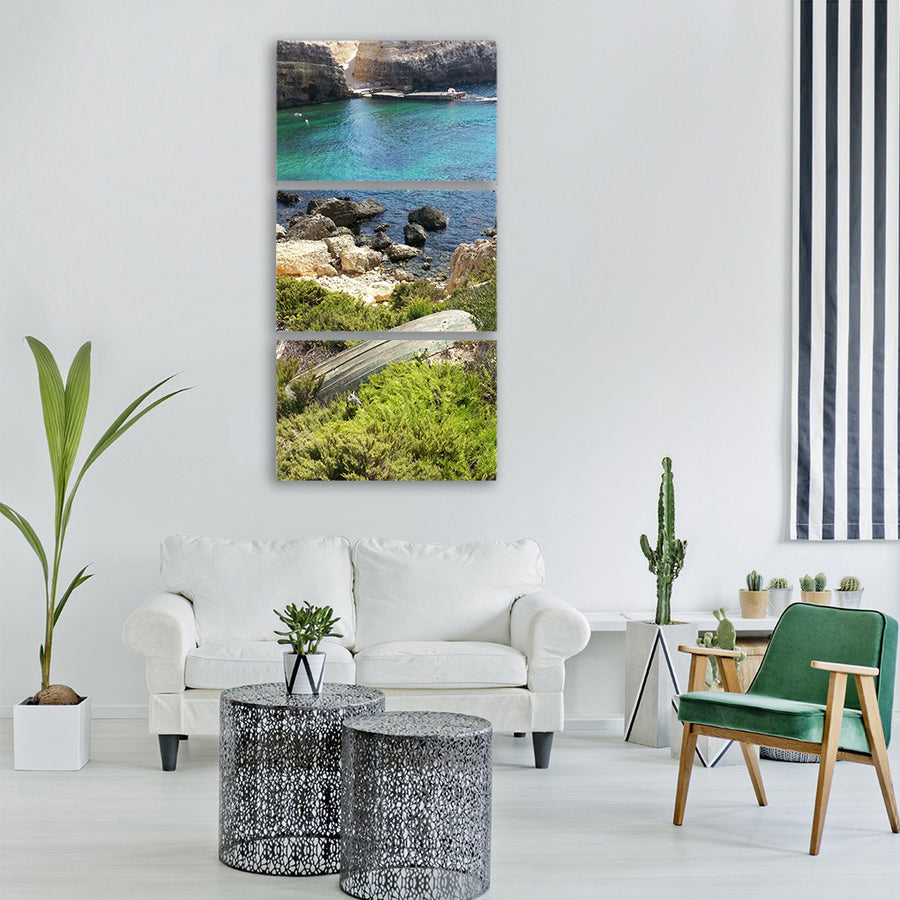 malta summer sea Vertical Canvas Wall Art