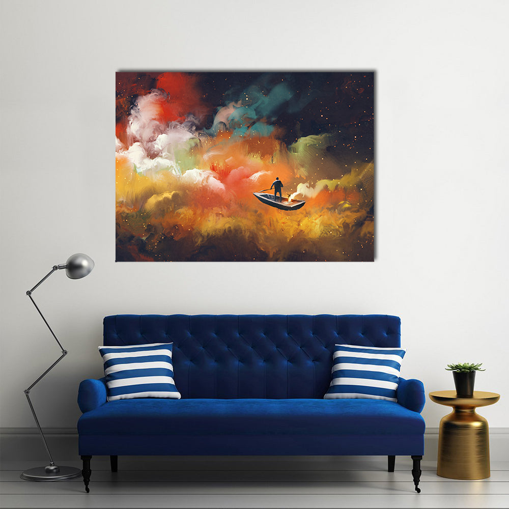 Space As An Abstract Illustration Multi Panel  Canvas Wall Art