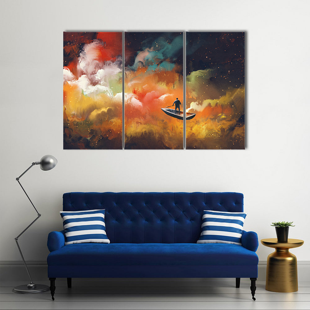 Space As An Abstract Illustration Multi Panel  Canvas Wall Art