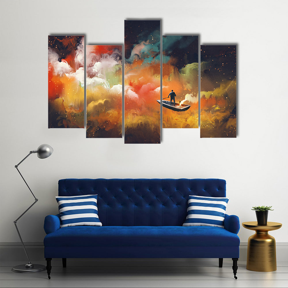 Space As An Abstract Illustration Multi Panel  Canvas Wall Art