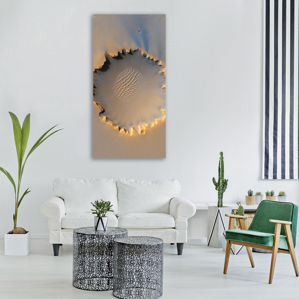 Mars planet crater victoria crater Vertical Canvas Wall Art