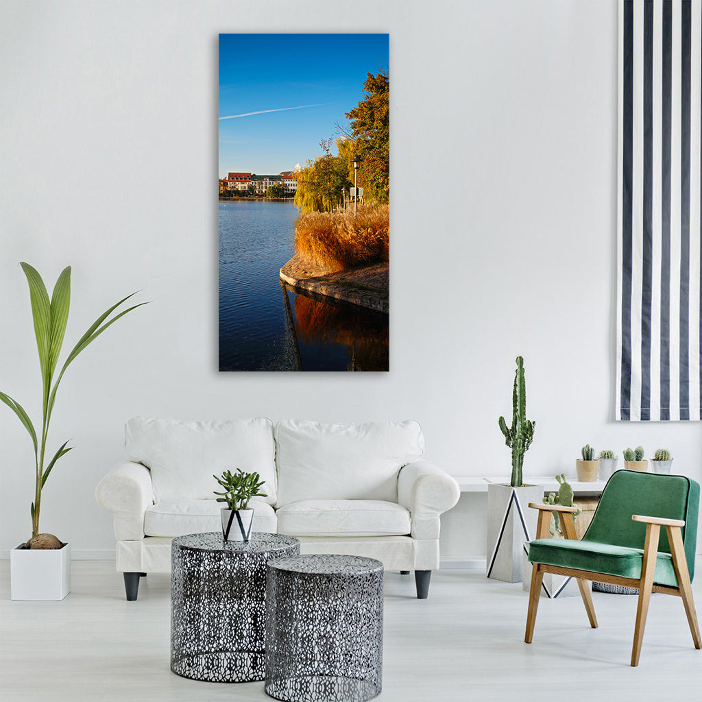 merseburg gotthard pond water Vertical Canvas Wall Art