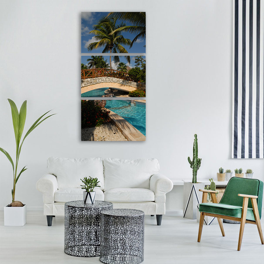 mexico vacations cancun pool Vertical Canvas Wall Art