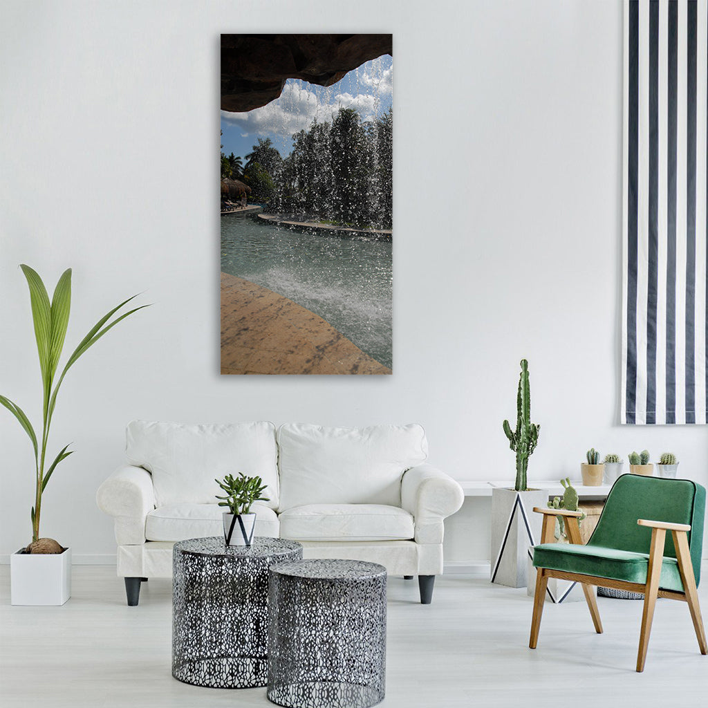 mexico vacations cancun pool Vertical Canvas Wall Art