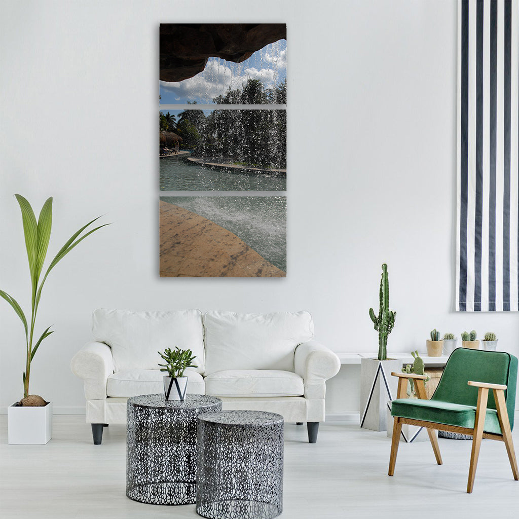 mexico vacations cancun pool Vertical Canvas Wall Art