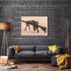 A black Mid Length Rifle Multi Panel Canvas Wall Art Set