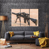 A black Mid Length Rifle Multi Panel Canvas Wall Art Set