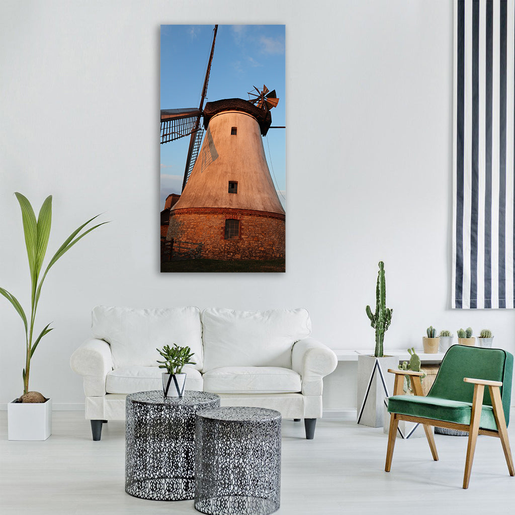 mill sunset sky summer Vertical Canvas Wall Art