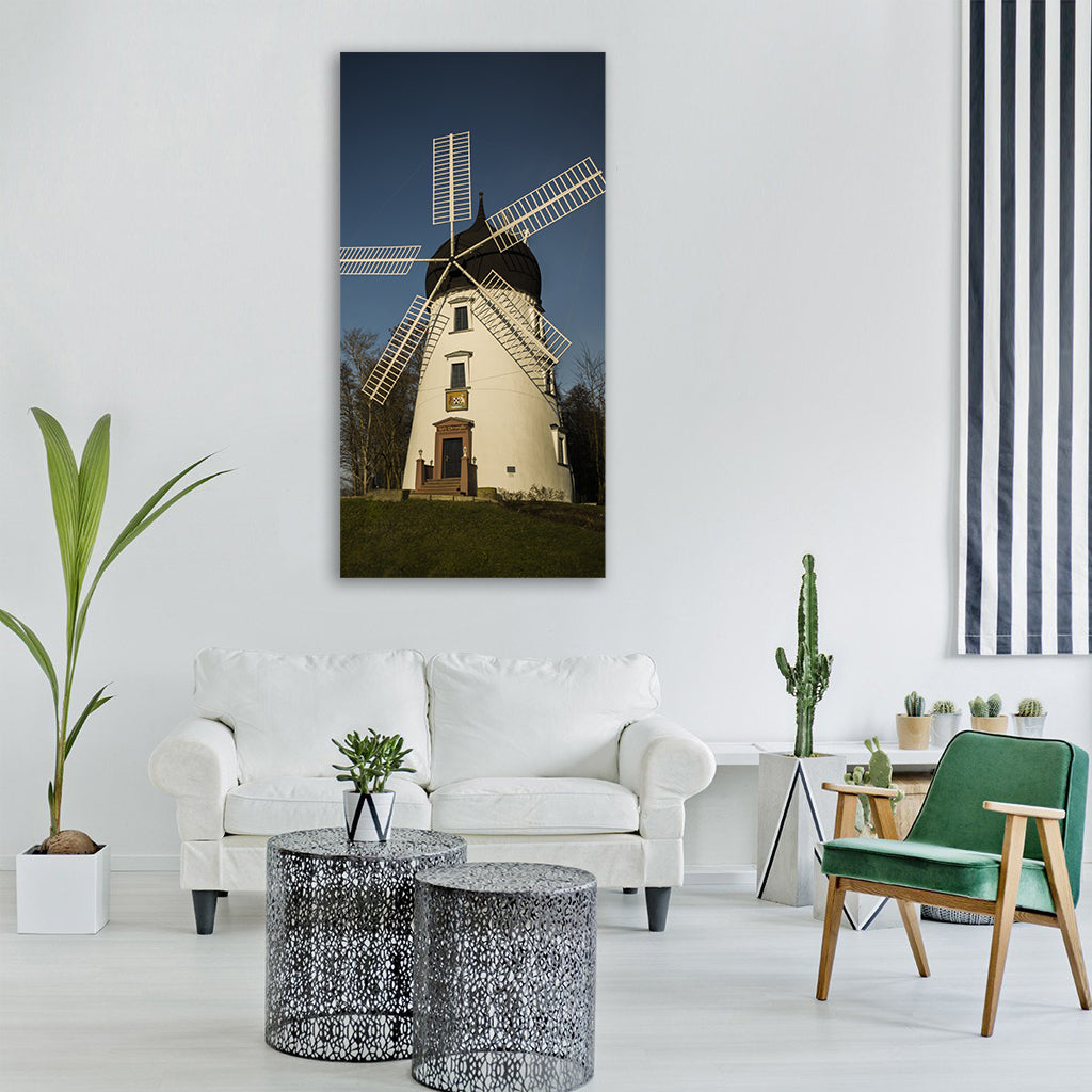 mill gifhorn windmill sky gras Vertical Canvas Wall Art