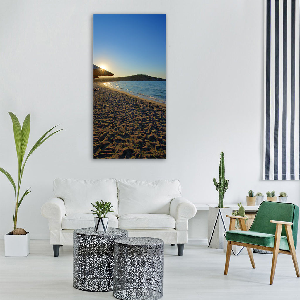 milos island greece beach Vertical Canvas Wall Art