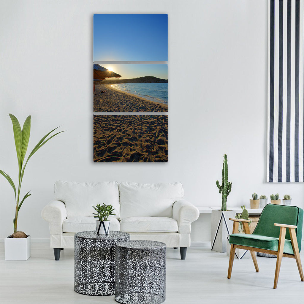 milos island greece beach Vertical Canvas Wall Art