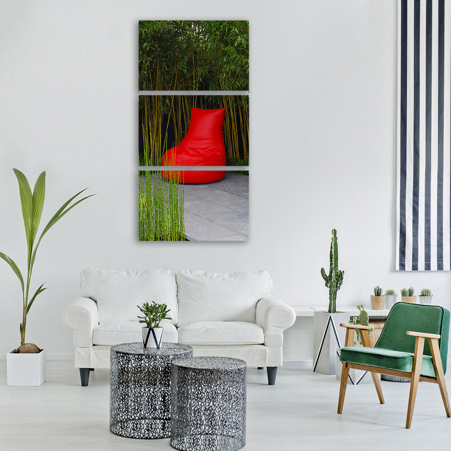 mindset faq red green chair trees Vertical Canvas Wall Art