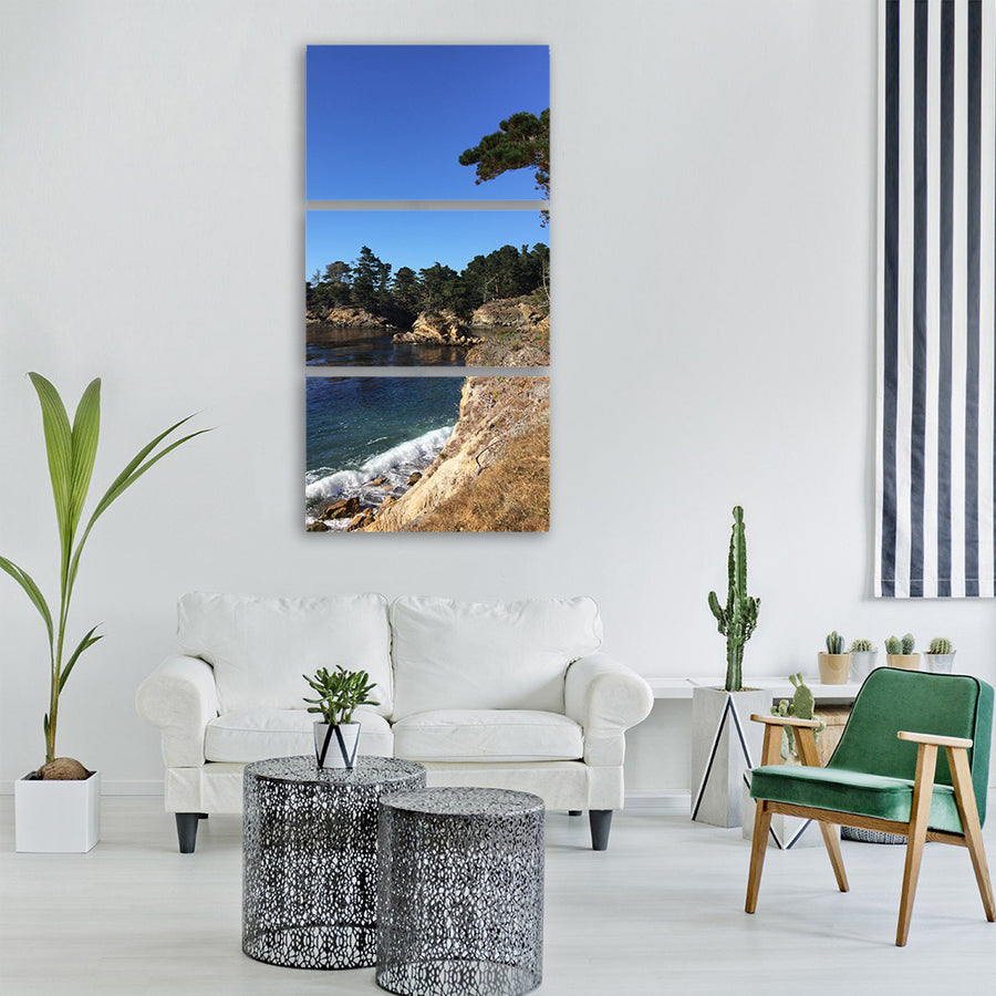 monterey california ocean trees Vertical Canvas Wall Art