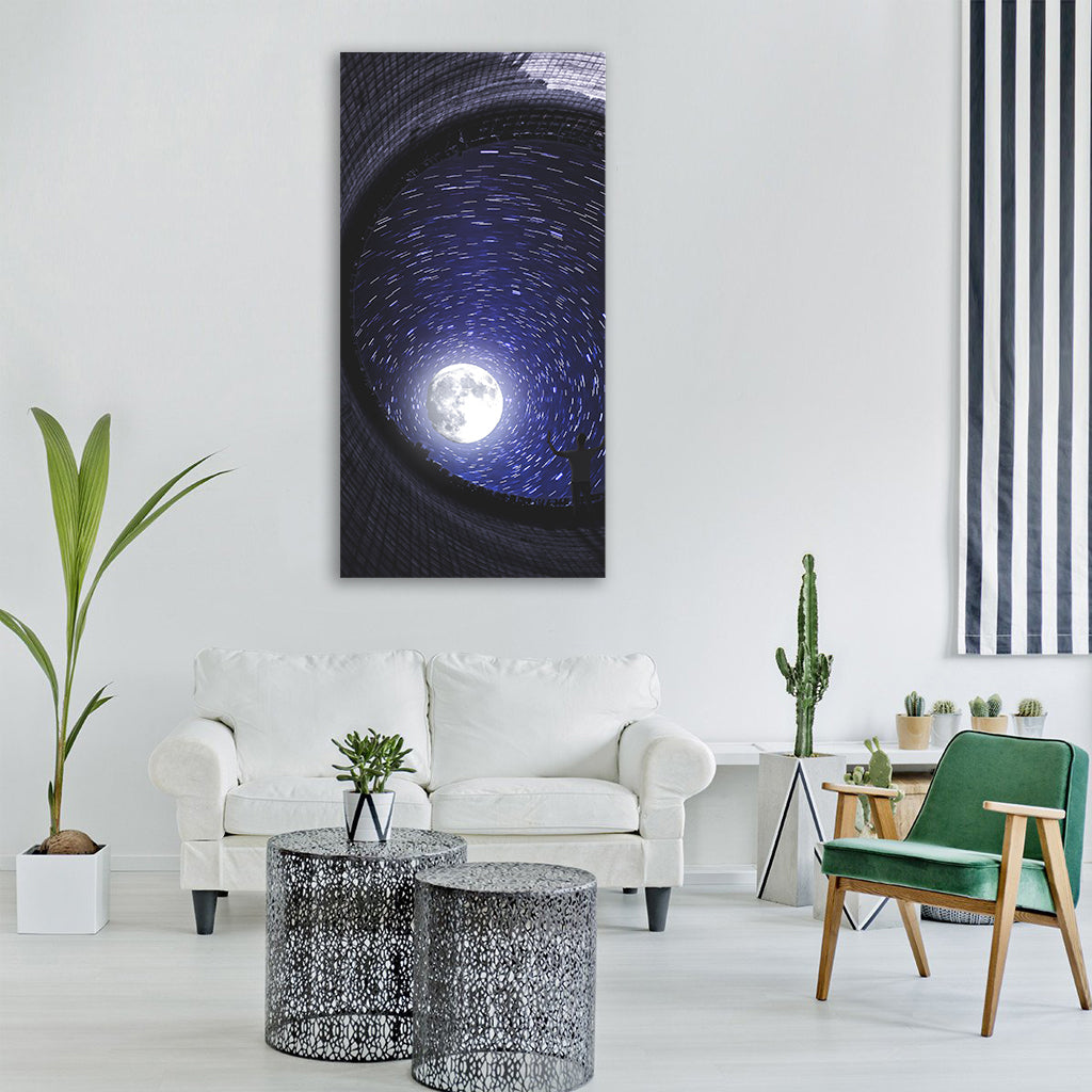 moon star sky astronomy starry sky Vertical Canvas Wall Art