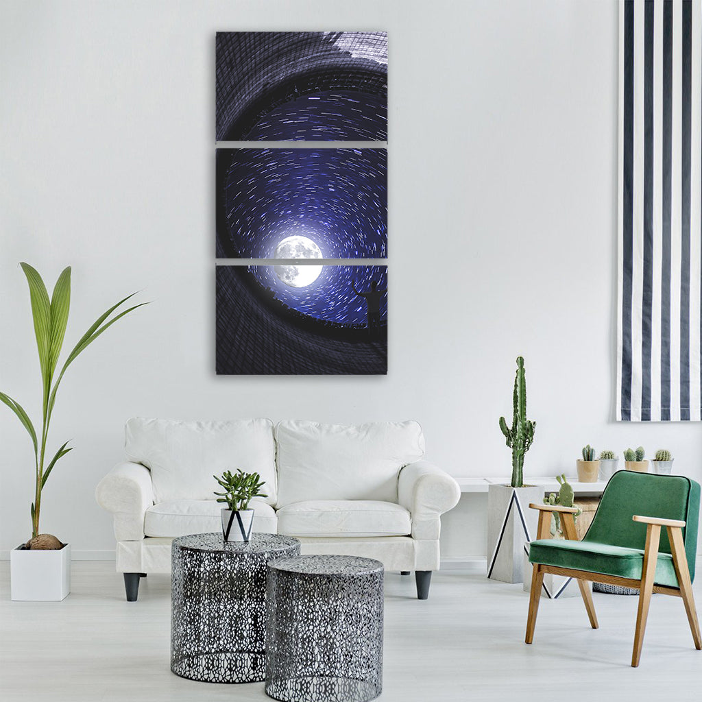 moon star sky astronomy starry sky Vertical Canvas Wall Art