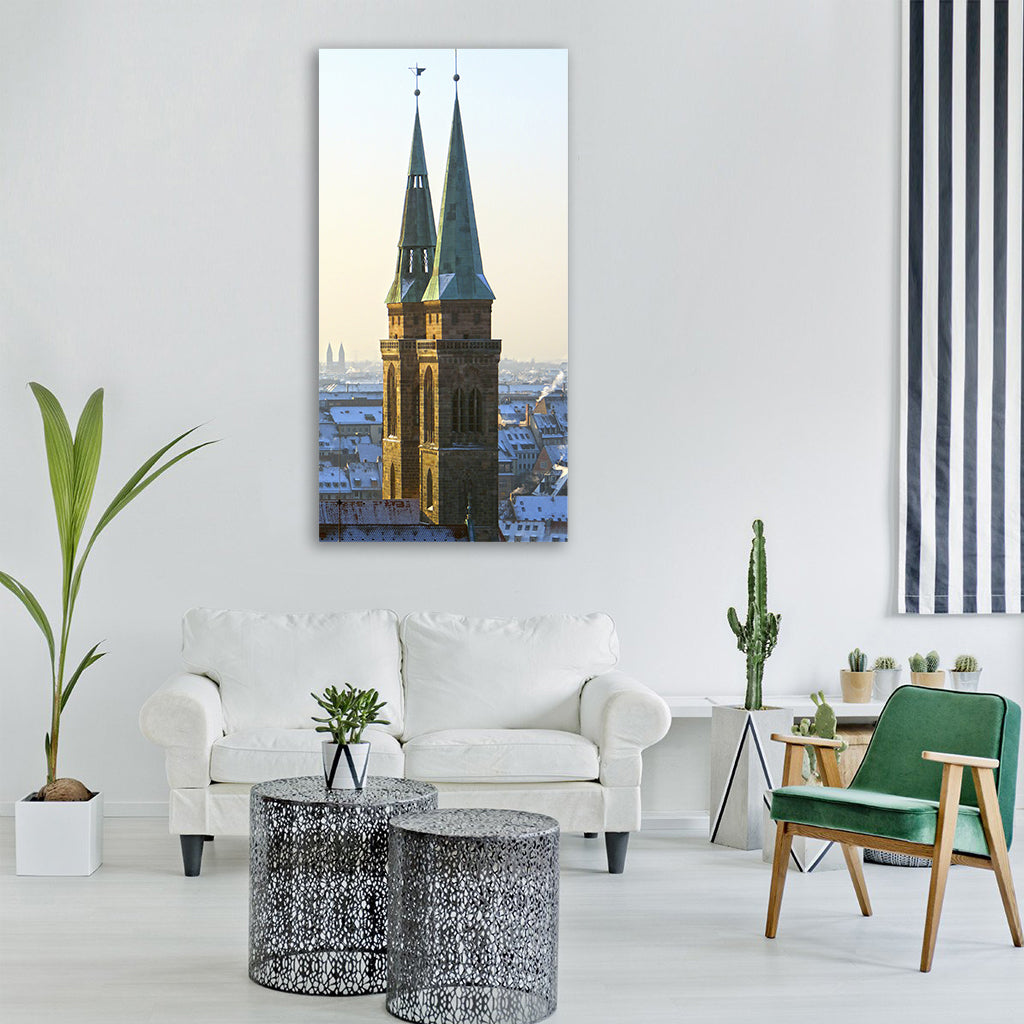 morning winter nuremberg cold snow Vertical Canvas Wall Art