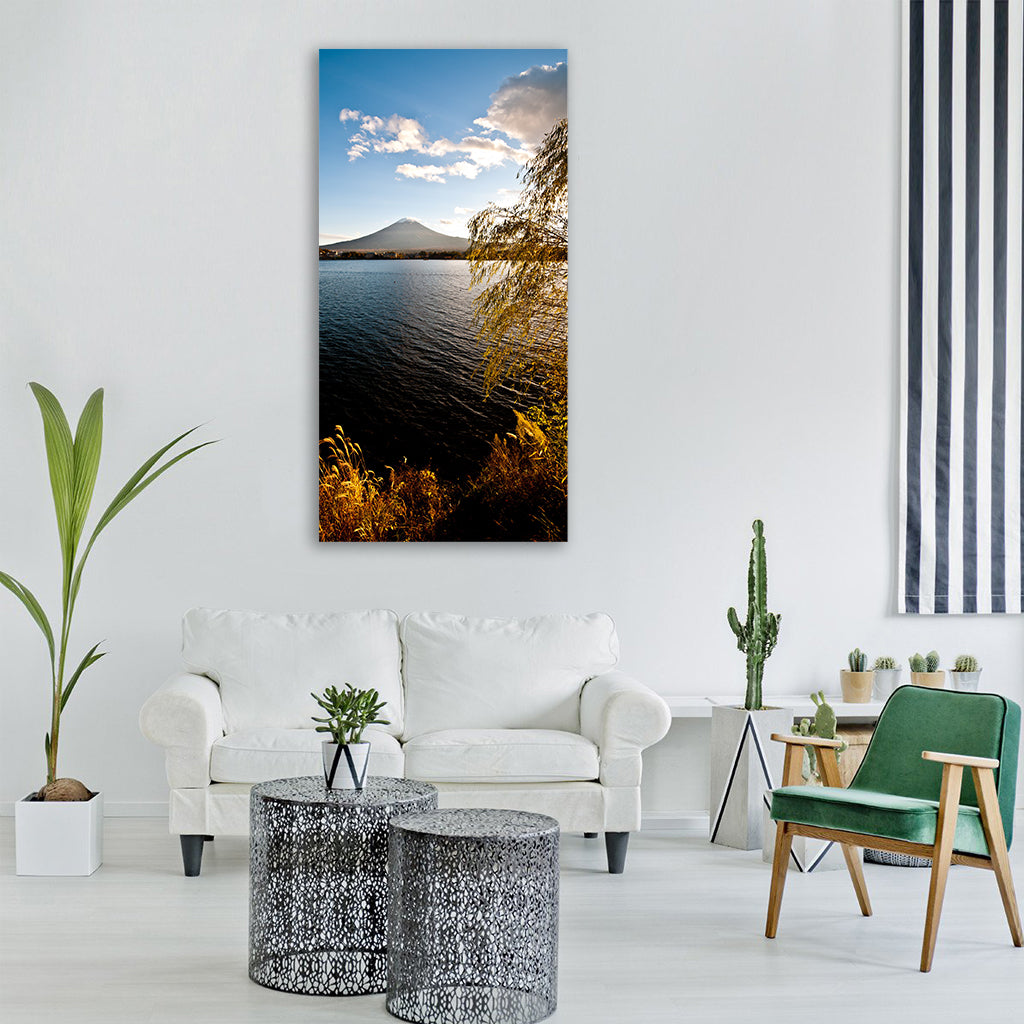 mountain fuji lake kawaguchi Vertical Canvas Wall Art