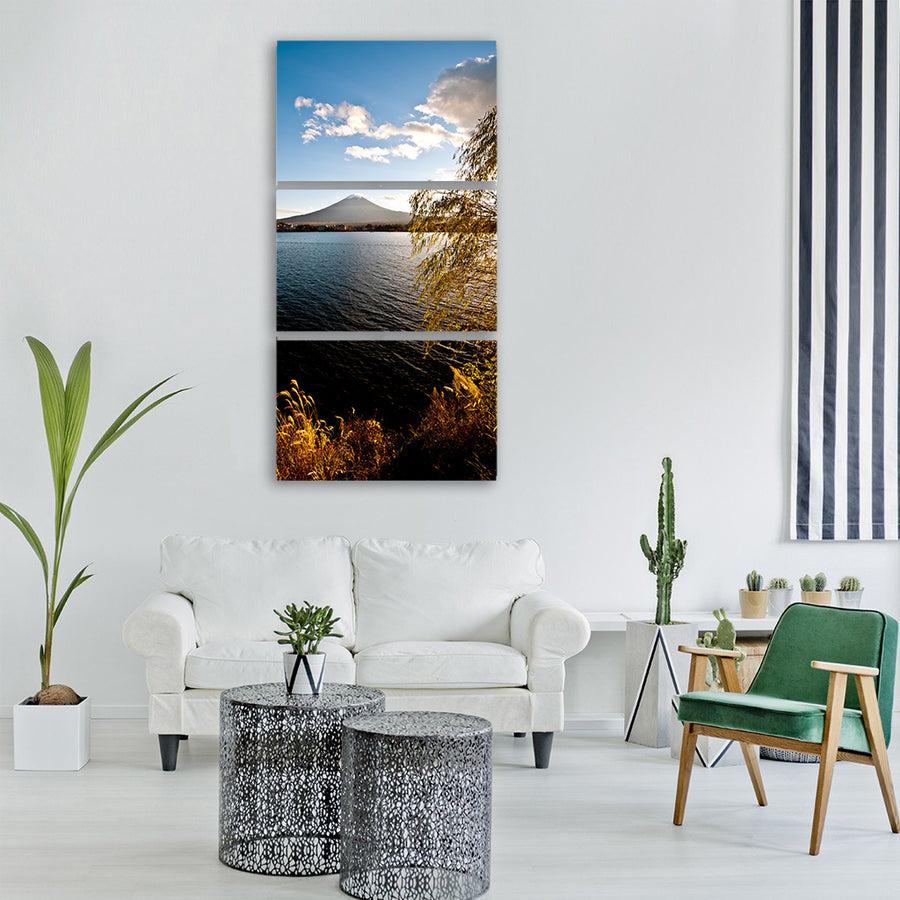 mountain fuji lake kawaguchi Vertical Canvas Wall Art