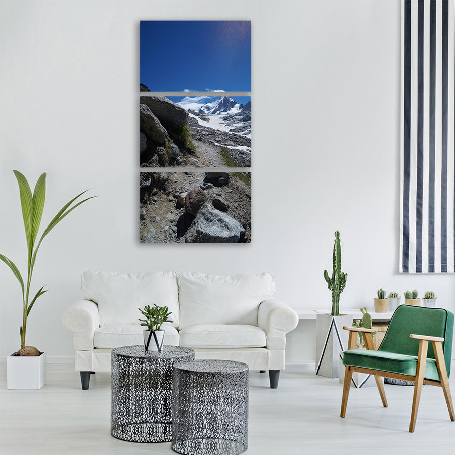 mountain walking trail alps sport Vertical Canvas Wall Art