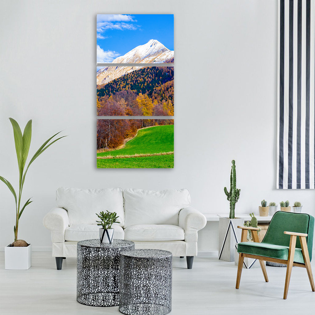 mountain fall landscape nature Vertical Canvas Wall Art