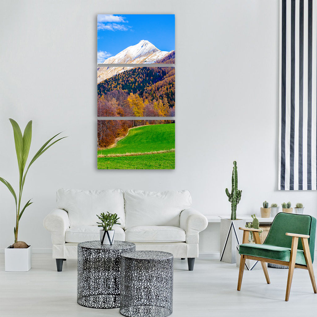 mountain fall landscape nature Vertical Canvas Wall Art