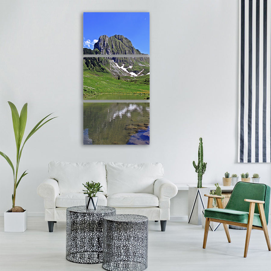 mountain world bergsee alpine Vertical Canvas Wall Art