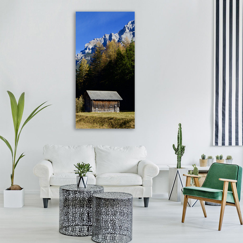 mountains alpine autumn Vertical Canvas Wall Art
