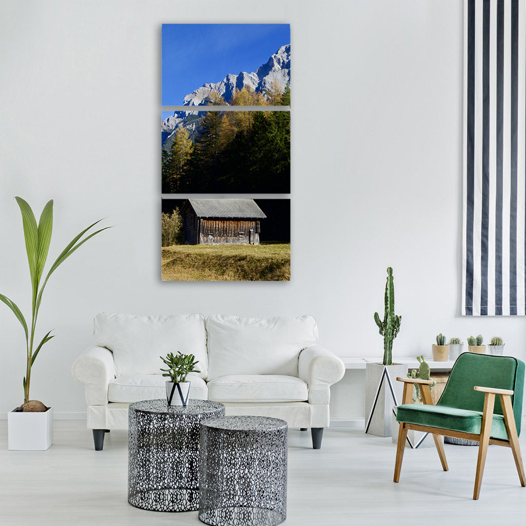 mountains alpine autumn Vertical Canvas Wall Art