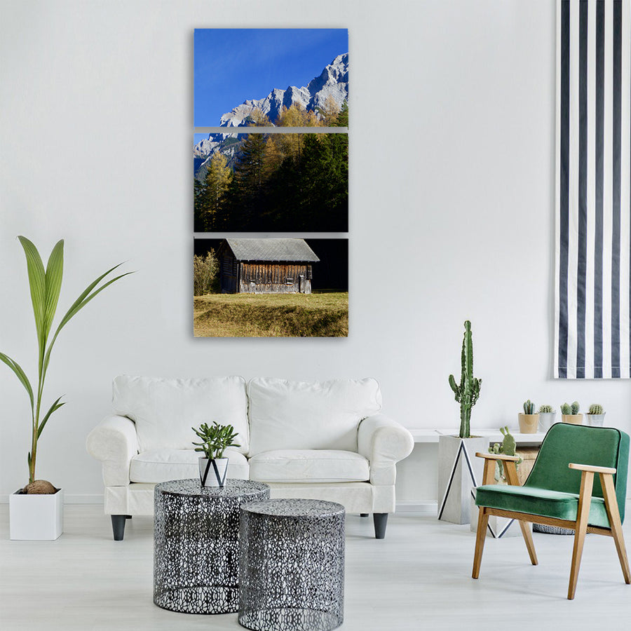 mountains alpine autumn Vertical Canvas Wall Art