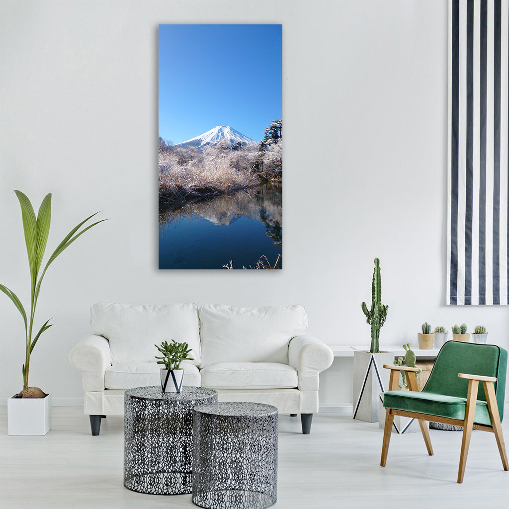 mt fuji blue sky mountain Vertical Canvas Wall Art