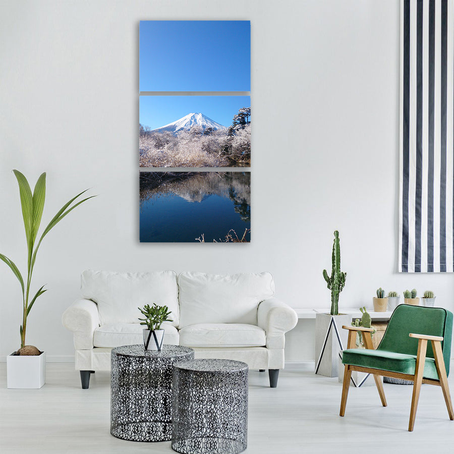 mt fuji blue sky mountain Vertical Canvas Wall Art