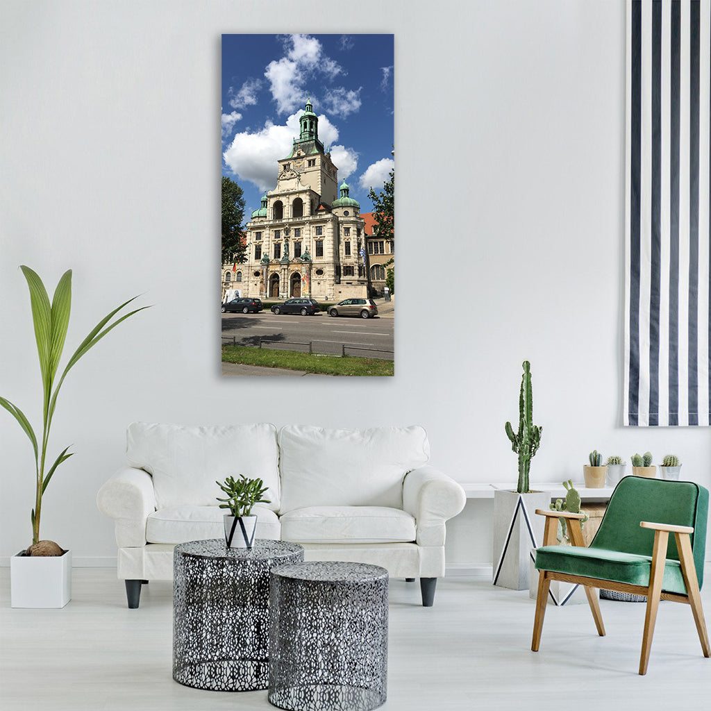 museum munich building sun summer Vertical Canvas Wall Art