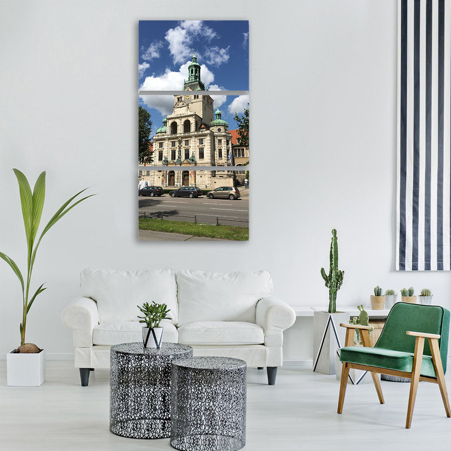 museum munich building sun summer Vertical Canvas Wall Art